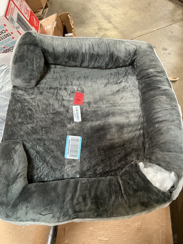 Photo 1 of **RIPPED SEAM IN CORNER**Spotted Play Orthopedic Dog Bed with Sides - Dog Sofa Beds for Medium Dogs, Supportive Foam Pet Couch Bed with Washable Removable Cover, Waterproof Lining and Non-Slip Bottom, Grey - M