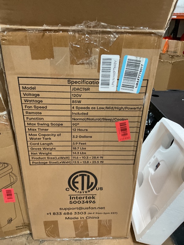 Photo 1 of **NON FUNCTIONAL**8NCOOLECH Windowless Air Conditioner w/ 4 Modes & 3 Speeds, Waterless Alert, 2.4-Gal Tank for 20H Cooling, 12H Timer, 20FT Remote, 70° Auto Swing Evaporative Air Cooler, Portable AC Unit for Bedroom