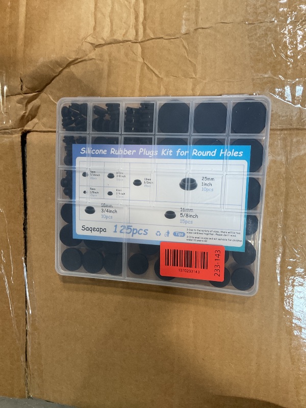 Photo 1 of 125PCS Rubber Plugs for Round Holes, Premium Black Rubber Hole Plugs, Various Sizes of Round Hole Silicone Tool, Plugs for Holes Assorted Sizes Suitable for Car Wiring Furniture