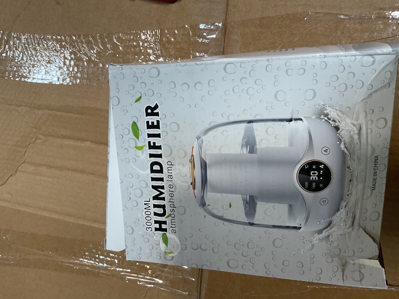 Photo 1 of **FOR PARTS /NON-FUNCTIONAL** Humidifiers for Bedroom, 3L Tank for 30H 20dB Quiet Mist Time, Dual Nozzles, LED Lights, Smart Timer (2/4/8 Hours), Auto Shut-Off, Perfect for Baby and Large Rooms, (White)