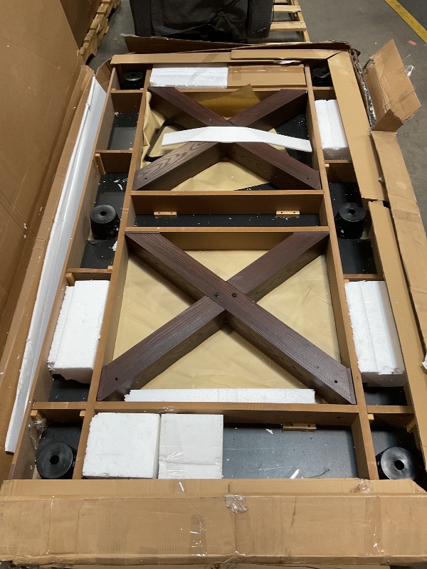 Photo 1 of *** MINOR DAMAGE***EastPoint 87-Inch Rustic Pool Table - 87L x 50W x 31H, Multi-Color - K66 Bumpers for Consistent Bounce in Billiards - Accessories for Pool Games - X-Leg Frame for Game Table