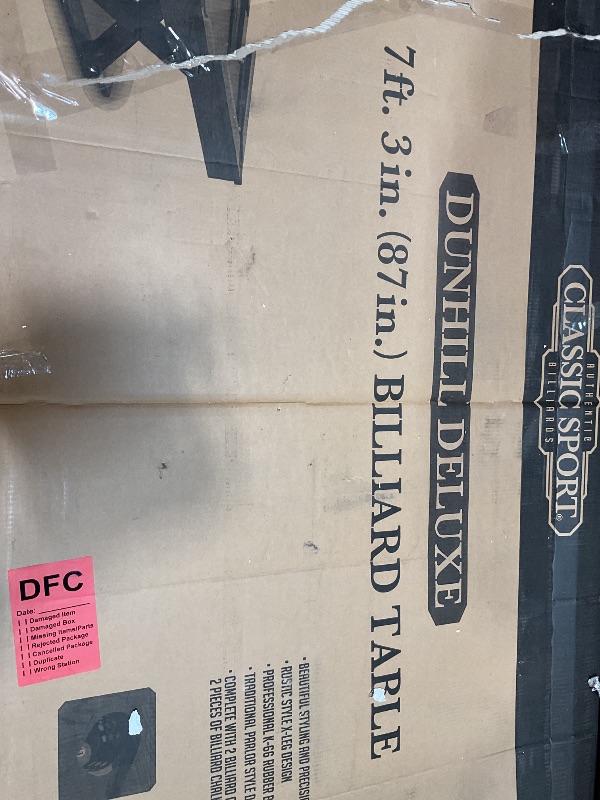 Photo 1 of *** MINOR DAMAGE***EastPoint 87-Inch Rustic Pool Table - 87L x 50W x 31H, Multi-Color - K66 Bumpers for Consistent Bounce in Billiards - Accessories for Pool Games - X-Leg Frame for Game Table