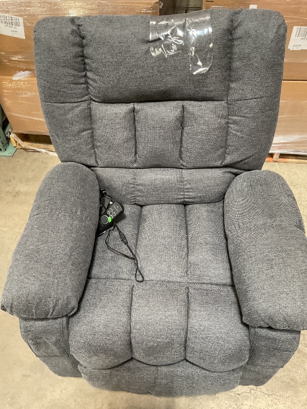 Photo 1 of *** USED/MINOR DAMAGE***DUMOS Power Lift Recliner Chair with Vibration Massage and Heat for Elderly, Ergonomic Overstuffed Breathable Fabric Reclining Chair with 3 Pockets, Remote Control, Living Room, Bedroom, Grey
