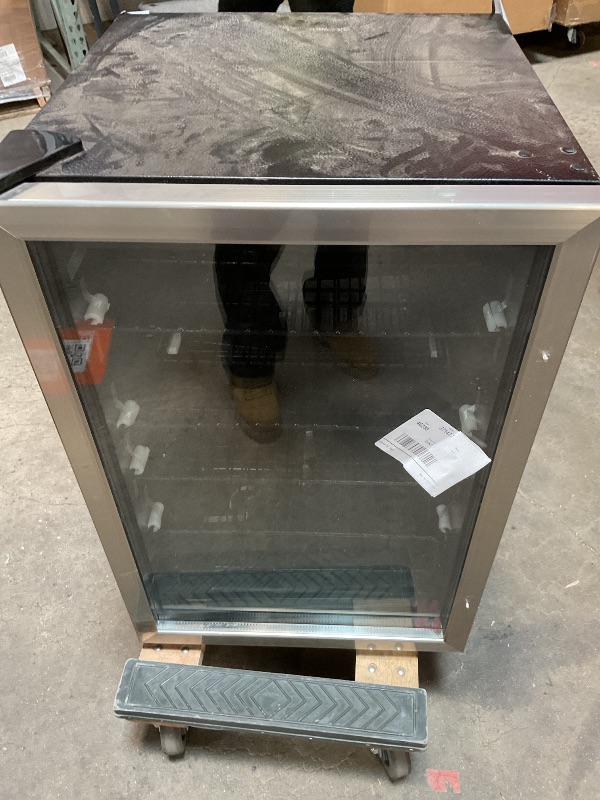 Photo 1 of *** MISSING HANDLE***Electactic Wine Cooler 37 Bottle Freestanding Fridge with Stainless Steel Reversible Glass Door, 145 Can Beverage Refrigerator Quiet Compressor for Home Kitchen Bar, 4.5 Cu.ft Silver