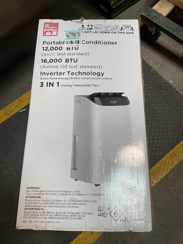 Photo 1 of *** USED/MINOR DAMAGE***Inverter 16000 BTU Portable Air Conditioner, 3 in 1 Portable Ac Unit Cools Up for Rooms 850 Sq. Ft, Dual Hose Standing AC for Bedrooms with Dehumidifier, Fan, Quiet Sleep Mode, Remote Control