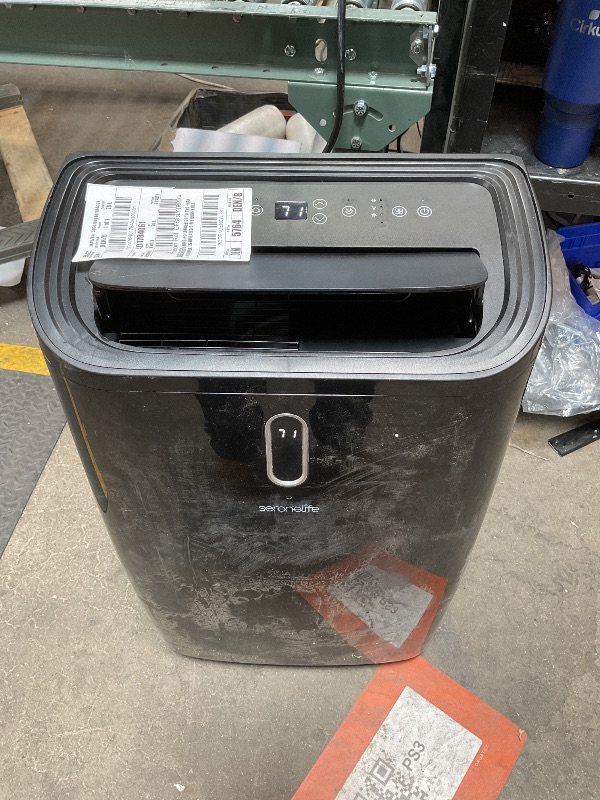 Photo 1 of *** MINOR DAMAGE/MISSING REMOTE/HARDWARE***SereneLife 12000 BTU Portable Air Conditioner - 3-in-1 Compact Standing Air Conditioner for Room Up to 380 Sq. Ft. - Floor AC Unit with Remote Control - Universal Casters, Window Mount Kit