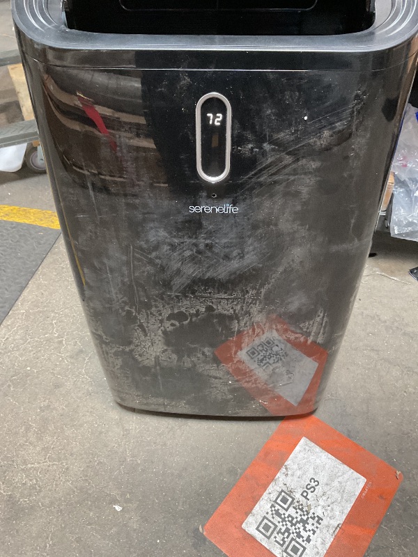 Photo 1 of *** MINOR DAMAGE/MISSING REMOTE/HARDWARE***SereneLife 12000 BTU Portable Air Conditioner - 3-in-1 Compact Standing Air Conditioner for Room Up to 380 Sq. Ft. - Floor AC Unit with Remote Control - Universal Casters, Window Mount Kit
