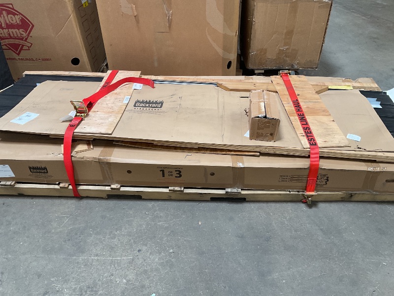 Photo 1 of *** MINOR DAMAGE/UNKNOWN MISSING PARTS AND HARDWARE***Backyard Discovery Arcadia 12' x 9.5' Cedar Wood Outdoor Gazebo Pavilion with Hardtop Galvanized Steel Slope Roof, Snow Support, Wind Resistance, PowerPort, Shade for Garden, Patio, Deck, Entertaining