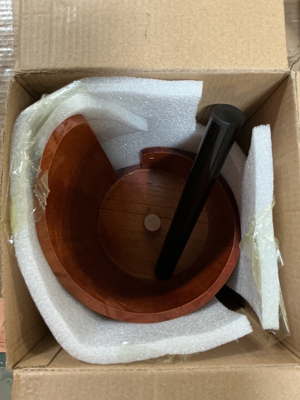 Photo 1 of ***MINOR DAMAGE (CENTER PIECE HOLDING PAPER TOWLS LOOSE)*** Paper Towel Holder - 100% Natural Wood, Wooden Wood Stand with Iron Base, Wooden Paper Towel Holder for Kitchen, Desktop, Cabinet (Brown)