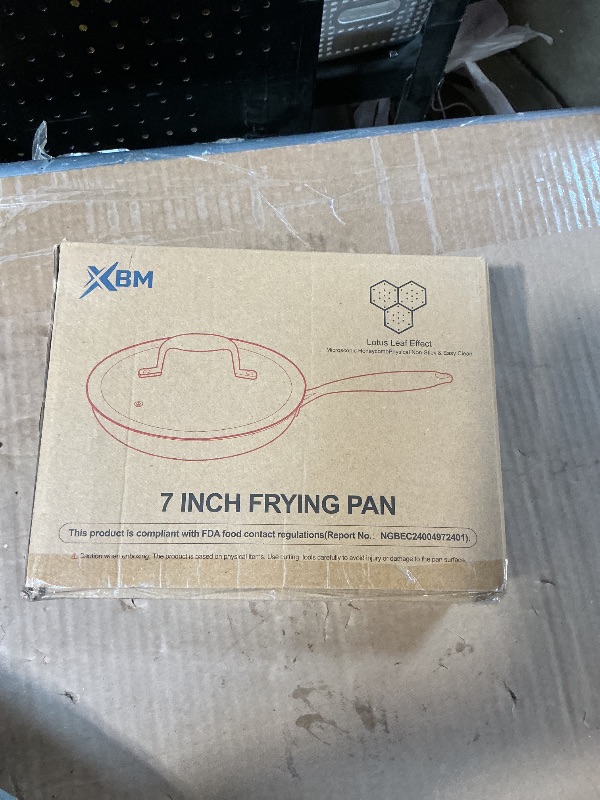 Photo 1 of ****SCREW ASSEMBLY FOR HANDLE BROKEN*** XBM Nonstick Frying Pan with Lid, Durable Stainless Steel Skillet, Induction Cooktop Compatible, PFOA-Free Scratch-Proof, Dishwasher & Oven Safe, Stay-Cool Handle, Silver Kitchen Cookware