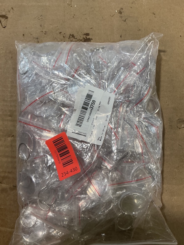 Photo 1 of 100pcs Circular Acrylic Keychain Blank, Round Clear Photo Keyring Insert for DIY Crafts, Transparent Picture Frame Holder for Wedding Bridal Party Favors & Small Business Branding