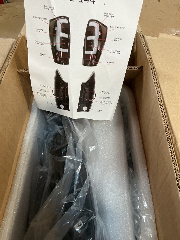 Photo 1 of ***PARTIAL SET 1 FULLY FUNCTIONAL / OTHER MISSING ASSEMBLY PIECES*** KUAFU LED Tail Light Pair Compatible with 2002-2006 Chevy Avalanche 1500 2500 Smoke Lens LED Tube Bar Tail Lamp Left & Right Replacement for 15771437 15771438 GM2800153 GM2801153