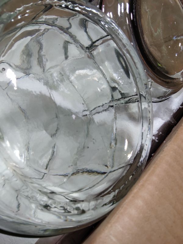 Photo 1 of ***BOTH HAVE CRACKS ACROSS THE BASE OF BOTTLES *** Ziliny 2 Pieces 3 Gallon Glass Carboy Glass Water Jug with Drilled and Undrilled Silicone Stoppers and Airlock Fermenting Jug Fermentation Jar Clear Beer Carboy for Beer Wine Making(Clear)