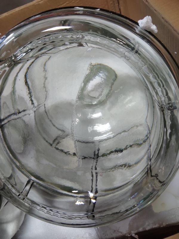 Photo 1 of ***BOTH HAVE CRACKS ACROSS THE BASE OF BOTTLES *** Ziliny 2 Pieces 3 Gallon Glass Carboy Glass Water Jug with Drilled and Undrilled Silicone Stoppers and Airlock Fermenting Jug Fermentation Jar Clear Beer Carboy for Beer Wine Making(Clear)