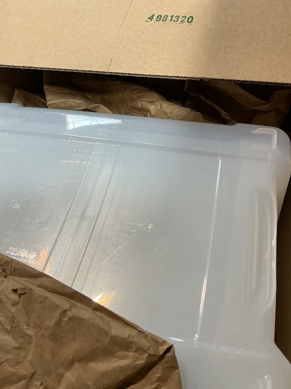 Photo 1 of ***PARTIAL SET ONLY 3 NO LIDS *** IRIS USA 40 QT Plastic Storage Box with Lid and Latches - 6 Pack - BPA-Free, See-Through Organizing Solution, Durable Nestable Stackable Containers, Secure Pull Handle - Clear