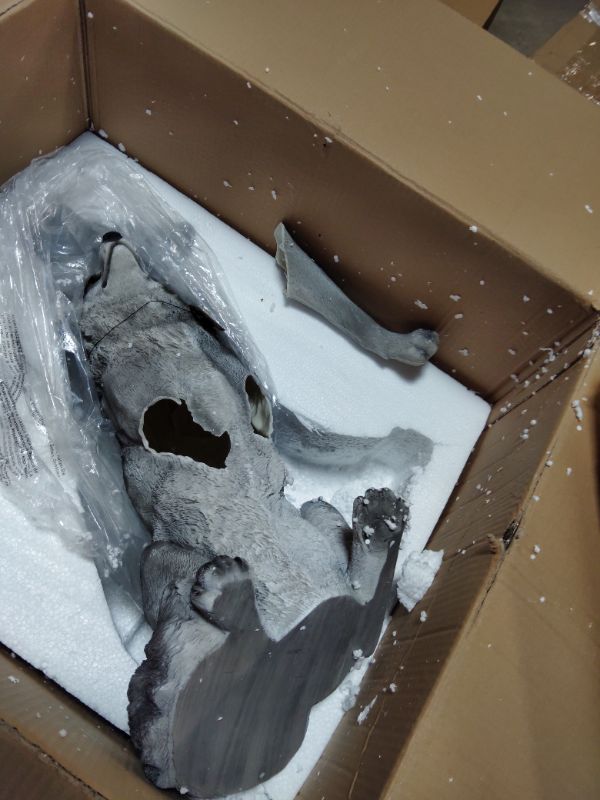 Photo 1 of ***FRONT ARMS BROKEN OFF ***Hi-Line Gift Ltd. Sitting Grey Wolf Statue