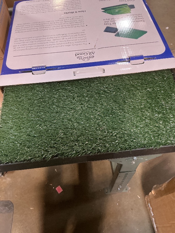 Photo 1 of **MISSING BOTTOM TRAY** Dog  Pad With Tray, Artificial Turf Dog Grass Pee Pad Potty Training for Indoor Outdoor Use, Washable Replacement Potty Mat for Puppy and Small Pet, 20 inch x 25 inch