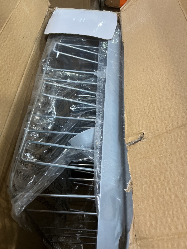 Photo 1 of Farberware Classic 3-Piece Dish Drying Rack Set for Kitchen Counter, Gray - Rust-Resistant Wires, Self-Draining Board, Flatware Caddy, Non-Slip Feet