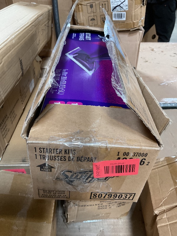 Photo 1 of ***FOR PARTS ONLY/ DAMAGED & MISSING ASSEMBLY PIECES*** Swiffer WetJet Hardwood and Floor Spray Mop Cleaner Starter Kit, Includes: 1 Power Mop, 10 Pads, Cleaning Solution, Batteries
