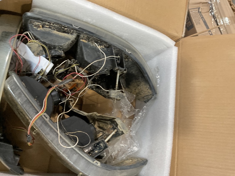 Photo 1 of DimFlux LED DRL Headlight, Headlights Assembly Kit Compatible with 1999-2007 GMC Sierra/1999-2006 Yukon Replacement Headlamp Black Housing Clear Reflector