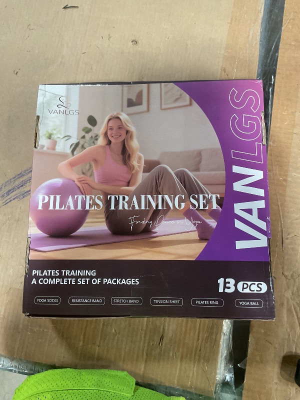Photo 1 of **MISSING PIECES** Vanlgs Pilates Kit 13Pcs Home Pilates Essentials Workout Kit with 13" Ring, 10" Ball and Resistance Bands for Women at Home Pilates Equipment Set for Beginners?Purple?