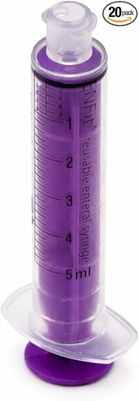 Photo 1 of
Click to see full view
ENFit® Reusable Sterile Syringe with O-Ring - 5ml (20-pack, Individually Packaged, Purple Plunger, DEHP/Latex Free)