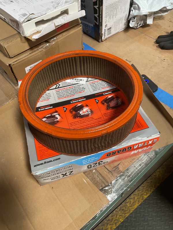 Photo 1 of **DAMAGED AND CORRODED**FRAM Extra Guard CA326 Replacement Engine Air Filter for Select Pontiac Oldsmobile, GMC, Chevrolet, Cadillac, Buick and Avanti Models, Provides Up to 12 Months or 12,000 Miles Filter Protection