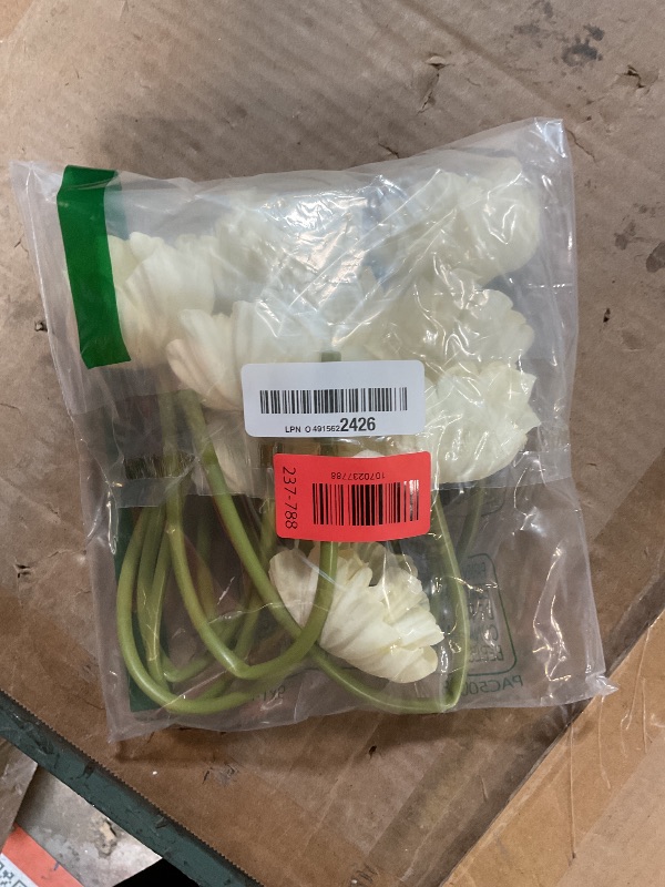 Photo 1 of 10Pcs White Poppies Flowers Artificial 12.9In Fake Poppies Anemone PU Flower Stem for Wedding Floral Arrangement Home Table Vase Decoration