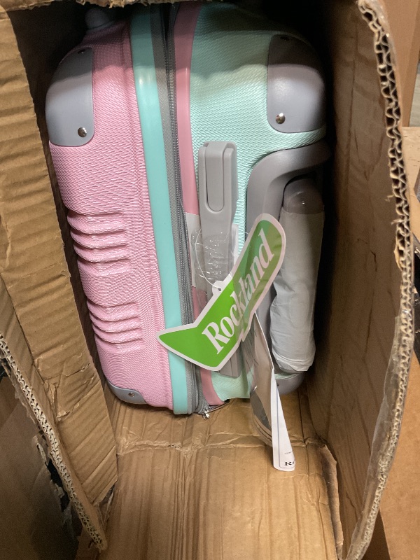 Photo 1 of **BROKEN ZIPPER** Rockland London Hardside Spinner Wheel Luggage, Carry-On 20", Mint
