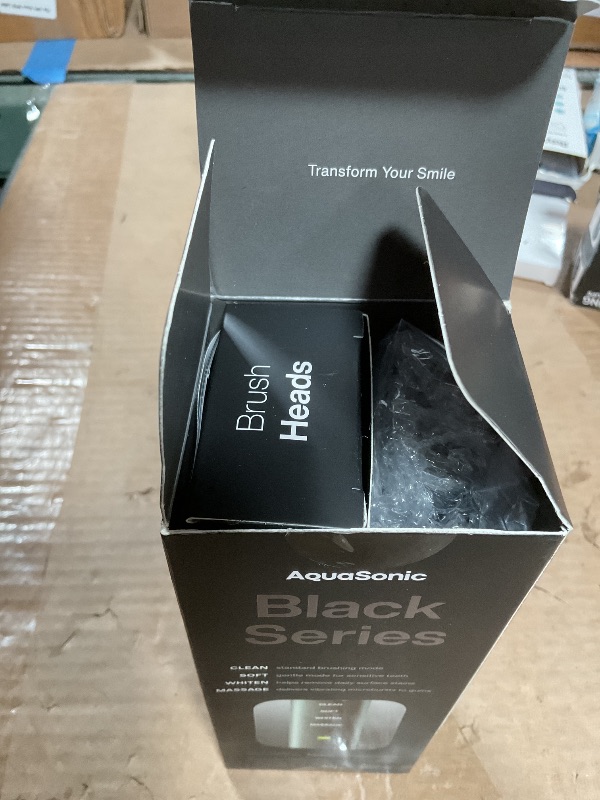 Photo 1 of **FOR PARTS ONLY/ NON-FUNCTIONAL*** Aquasonic Black Series Ultra Whitening Toothbrush – ADA Accepted Electric Toothbrush- 8 Brush Heads & Travel Case – 40,000 VPM Electric Motor & Wireless Charging - 4 Modes w Smart Timer