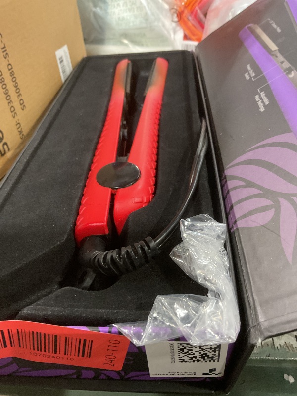 Photo 1 of ** color is red. Burn. **Evalectric Classic Styler Ceramic Flat Iron - 1.25" Ceramic Flat Iron with Floating Plates - Dual Voltage Hair Straightener - Negative Ion Technology - Travel Friendly - Deep Purple