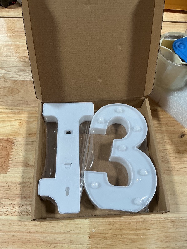 Photo 1 of 13th Birthday Decorations for Girls Boys,13th Birthday Party Decorations for Centerpieces Table,Light Up Numbers 13 Sign for Party Backdrop Wall Decor for 13 Wedding Anniversary Decoration
