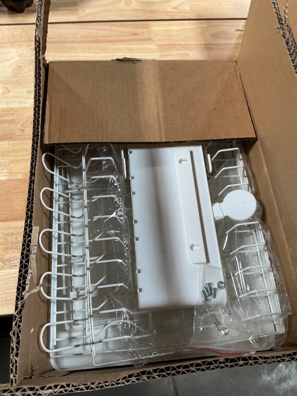 Photo 1 of 2-Tier Dish Drying Rack, White Metal Large, Space Saving Countertop Mount with Drainboard, Utensil Holder, 16.5x12.7x13.3 Inches
