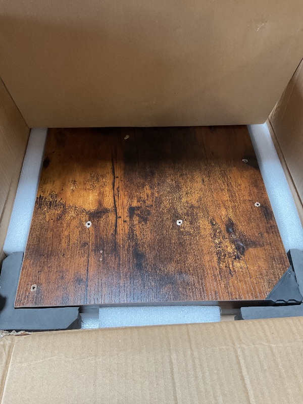Photo 1 of *** USED/MAJOR DAMAGE/MISSING PARTS OR HARDWARE UNKNOWN***VASAGLE Electric Standing Desk, 55.1 x 27.6 Inches Height Adjustable Desk, Sedentary Reminder, 4 Memory Heights, for Home Office, Rustic Brown ULSD315KD020S