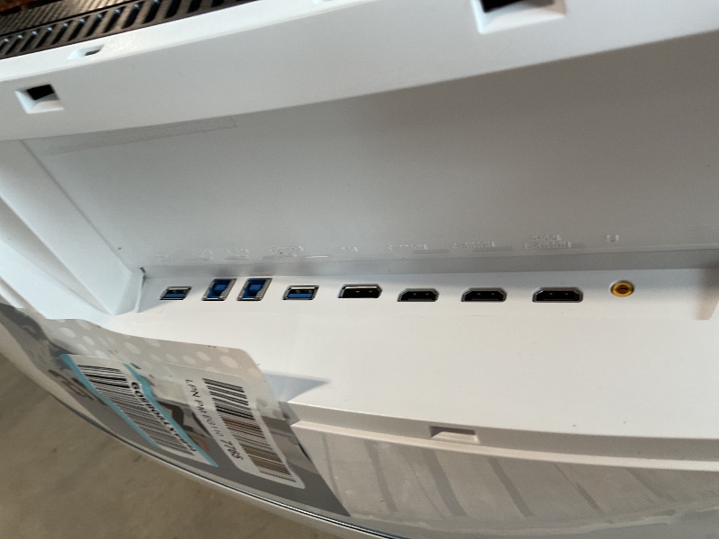 Photo 1 of *** USED/MINOR DAMAGE TO SCREEN/POWERS ON, UNABLE TO TEST/UNKNOWN MISSING PARTS OR HARDWARE***Samsung 57" Odyssey Neo G9 (G95NC) Series Dual 4K UHD 1000R Curved Gaming Monitor, 240Hz, 1ms with DisplayPort 2.1, Quantum Mini-LED, DisplayHDR 1000, AMD FreeSy
