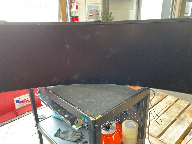 Photo 1 of *** USED/MINOR DAMAGE TO SCREEN/POWERS ON, UNABLE TO TEST/UNKNOWN MISSING PARTS OR HARDWARE***Samsung 57" Odyssey Neo G9 (G95NC) Series Dual 4K UHD 1000R Curved Gaming Monitor, 240Hz, 1ms with DisplayPort 2.1, Quantum Mini-LED, DisplayHDR 1000, AMD FreeSy