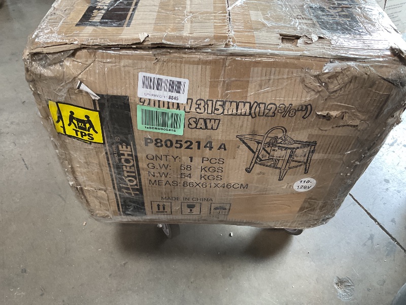 Photo 1 of *** UNKNOWN MISSING PARTS OR HARDWARE***Hoteche 12-3/8-Inch Table Saw - 3-HP Electric Power Saw with Stand and Extendable Table for Woodworking, Carpentry, DIY Projects