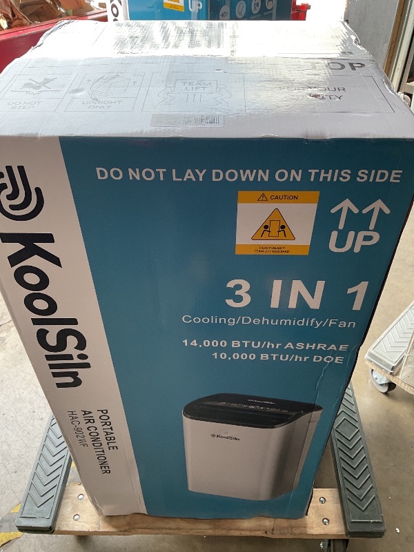 Photo 1 of 14,000 BTU Portable Air Conditioner Cools Up to 700 Sq.Ft, Auto-Evaporation Low Noise Portable AC Unit with Remote Control Fits for Large Room, Office, Garage, White