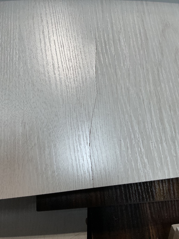 Photo 1 of *** USED/MAJOR DAMAGE/UNKNOWN MISSING HARDWARE OR PARTS***Tribesigns 71-Inch Executive Desk, L-Shaped Desk with Cabinet, Large Office Desk with Drawers and Storage Shelves, Writing Table Computer Desk for Home Office, Brown and White