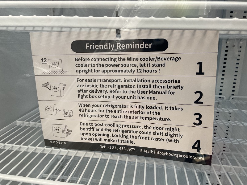 Photo 1 of *** MINOR DAMAGE***BODEGACOOLER Commercial Merchandiser Refrigerator, 40 Cu.Ft Double Glass Door Beverage Cooler, Upright Display Refrigerator with Soft LED Light, Adjustable Shelves, 4 Heavy-Duty Casters, Black