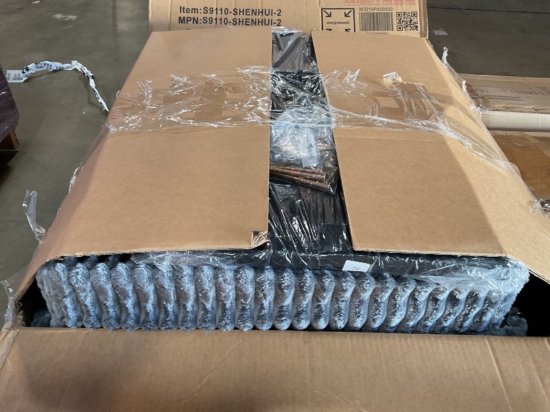 View 9 of *** USED/ BOXES, ONE, TWO, THREE ONLY/UNKNOWN MISSING HARDWARE OR PARTS***KEIKI 110" L-Shaped Oversized Plush Corduroy Modular Sectional Sofa with Pull-Out Bed, Convertible 6-Seater Sleeper Couch Bed with 1 Ottomans & USB & Cup Holders, Easy Assembly, for