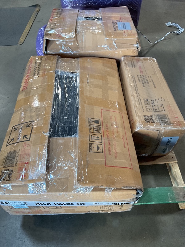View 8 of *** USED/ BOXES, ONE, TWO, THREE ONLY/UNKNOWN MISSING HARDWARE OR PARTS***KEIKI 110" L-Shaped Oversized Plush Corduroy Modular Sectional Sofa with Pull-Out Bed, Convertible 6-Seater Sleeper Couch Bed with 1 Ottomans & USB & Cup Holders, Easy Assembly, for
