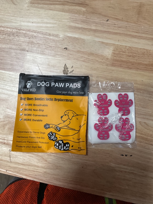 Photo 1 of ?VALFRID Dog Paw Protector Pads,15 Sets-60 Pads Anti-Slip Grips for Hardwood Floors,Best for Hot Pavement,Strong Self-Adhesive Traction Stickers for Senior Dog Essentials Multicolor M