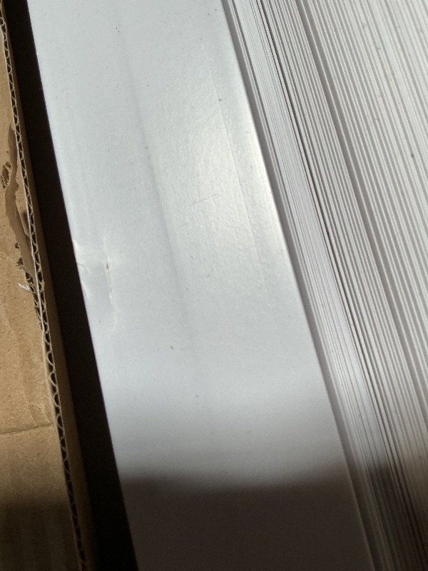 Photo 1 of **SMALL CRACK SEEN IN PHOTO**Cordless Light Filtering Mini Blinds for Indoor Windows - 34 Inch Width, 64 Inch Length, 1" Slat Size - Pearl White - Cordless GII Morningstar Window Blinds for Interior by Achim Home Decor