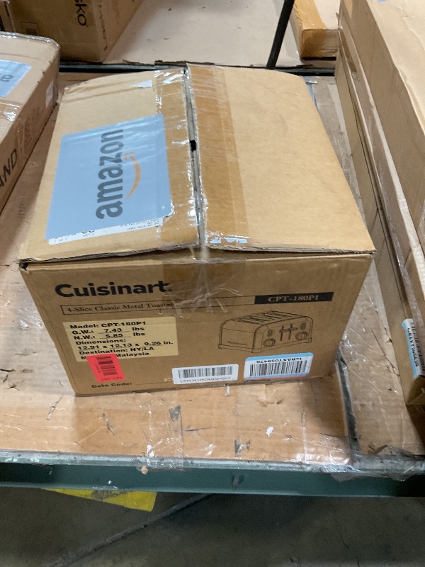 Photo 1 of **USED**Dirty**Cuisinart 4 Slice Compact Stainless Steel Toaster with Extra-Wide Slots for Bread, French Toast, Bagels & Pastries, Defrost & Reheat Functions, CPT-180P1, Brushed Stainless, Removable Crumb Tray