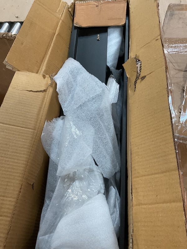 Photo 1 of **BOX DAMAGED/ FOR PARTS ONLY/ NON-FUNC TIONAL** Decor Therapy Half Moon Entry Table, With Shelves & Easy Assembly, Farmhouse Entryway Table, Black, Wood - (28.5" x 11.8" x 28.5")