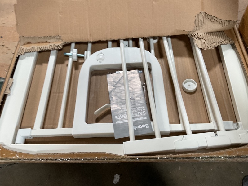 Photo 1 of **LATCH BROKE**Babelio Baby Gate with Adjustable Cat Door,29-43" Auto Close Durable Pet door for Stairs,Doorways and House,Pressure Mounted,Easy Install,Effortless Walk Thru,White