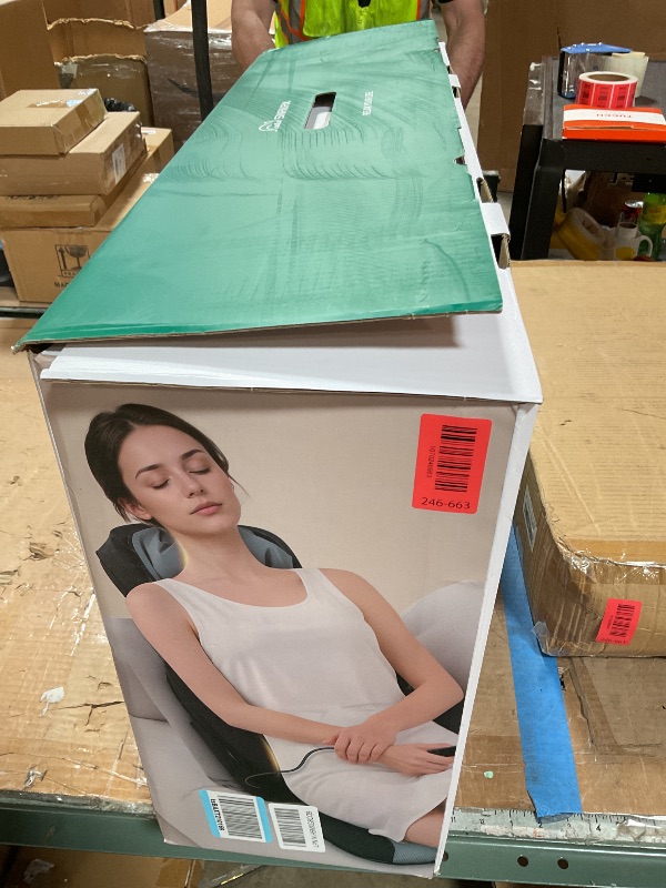 Photo 1 of **LOUD SOUND** Snailax Shiatsu Neck and Back Massager with Heat, Adjustable-Height Neck Massager Rollers Massage Chiar Pad with Vibration, Chair Seat Massager for Home, Office, Gifts for Men, Women