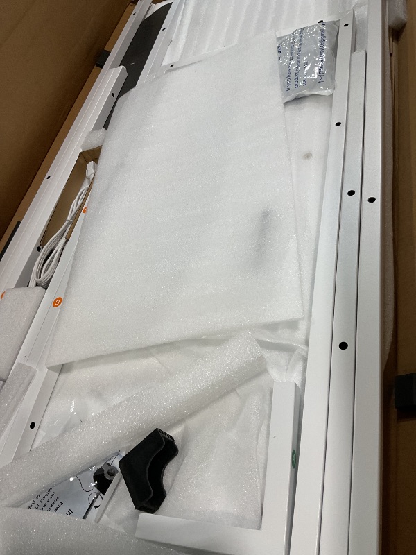 Photo 1 of **PARTS ONLY** MISSING PIECES** Pamray 64 Inch L Shaped Gaming Desk with Power Outlets and Led Lights, Large Corner Computer Desk with Monitor Stand and Pegboard, PC Table for Home Office and Bedroom White
