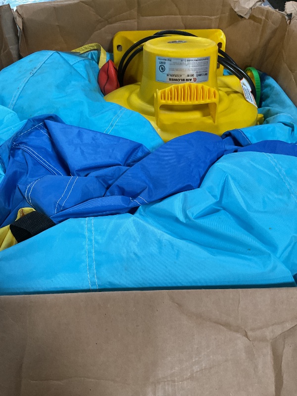 Photo 1 of ***RECOMENDED FOR PARTS / HAS TINY HOLES*** Commowner Inflatable Bounce House Water Slide, 7-in-1 Bouncy Castle Combo Water Pool & Bouncing Area & Slides & Basketball Game & Dart Game, Jump House for Kids Aged 3-10 w/Storage Bag, Orange